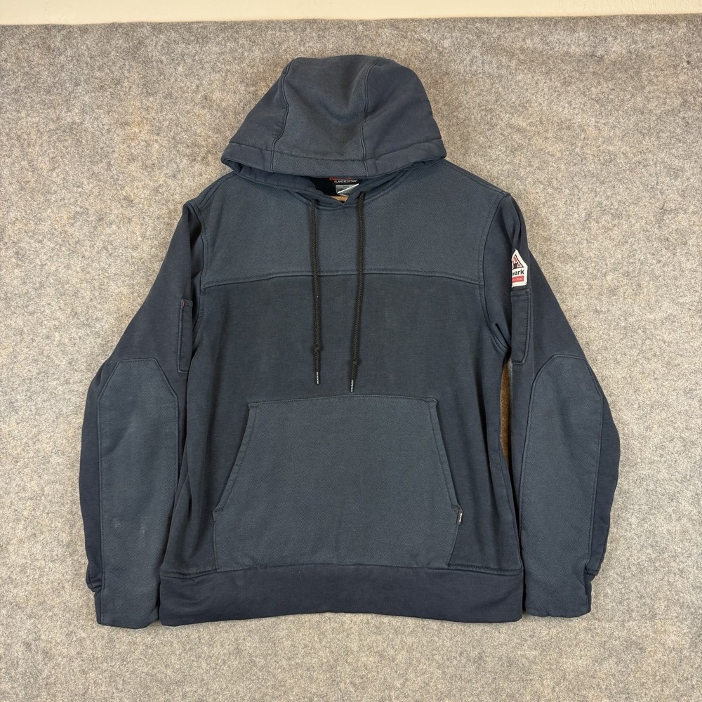 Bulwark FR Hoodie Mens Small Navy Blue Flame Resistant CAT3 2112 Fleece Workwear